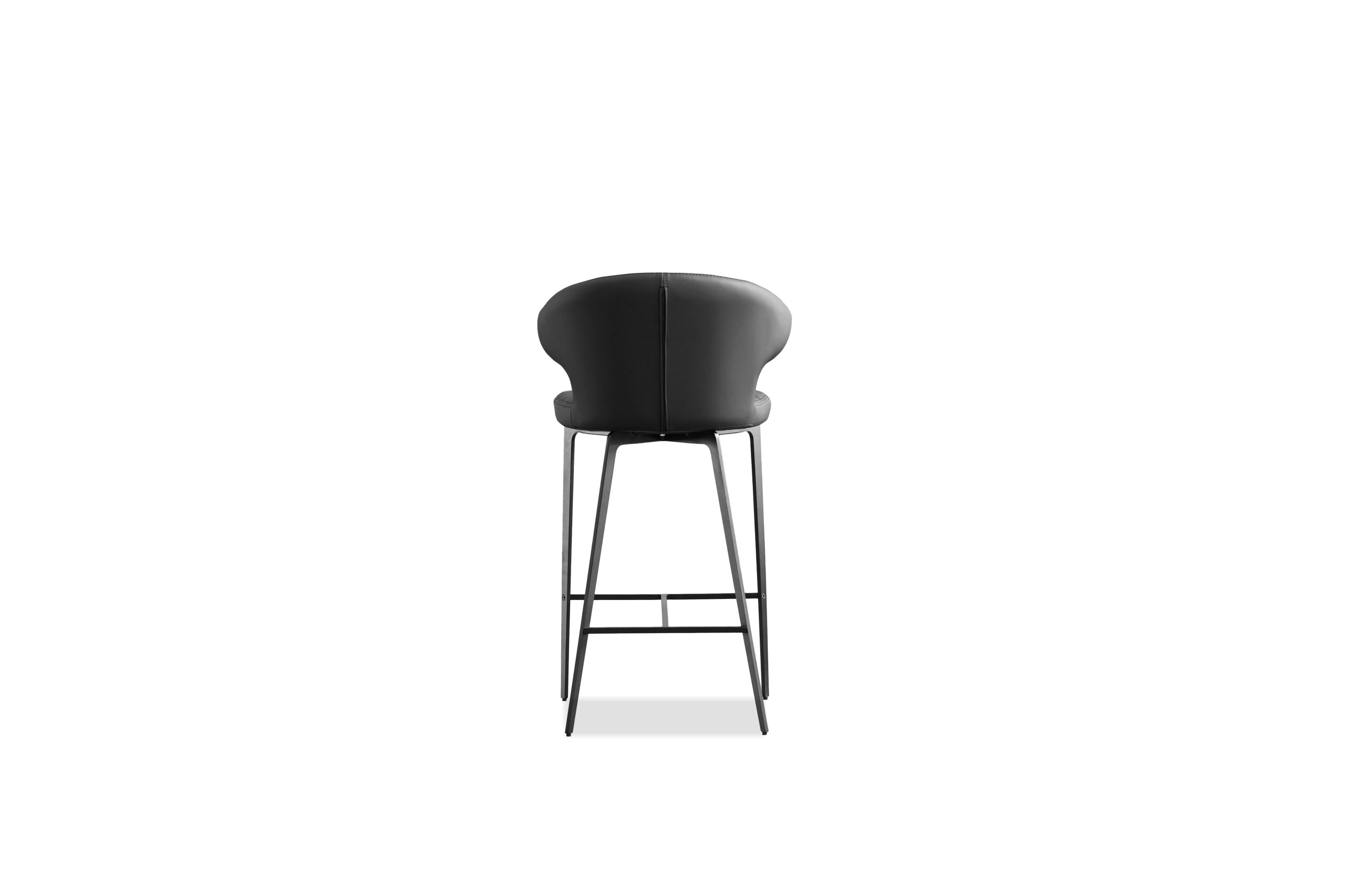 HUG Quilted Black Counter Stool Black Steel Base 4 HUG Quilted Black Counter Stool Black Steel Base - Image 4