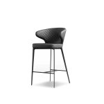 HUG Quilted Black Counter Stool Black Steel Base 7 HUG Quilted Black Counter Stool Black Steel Base