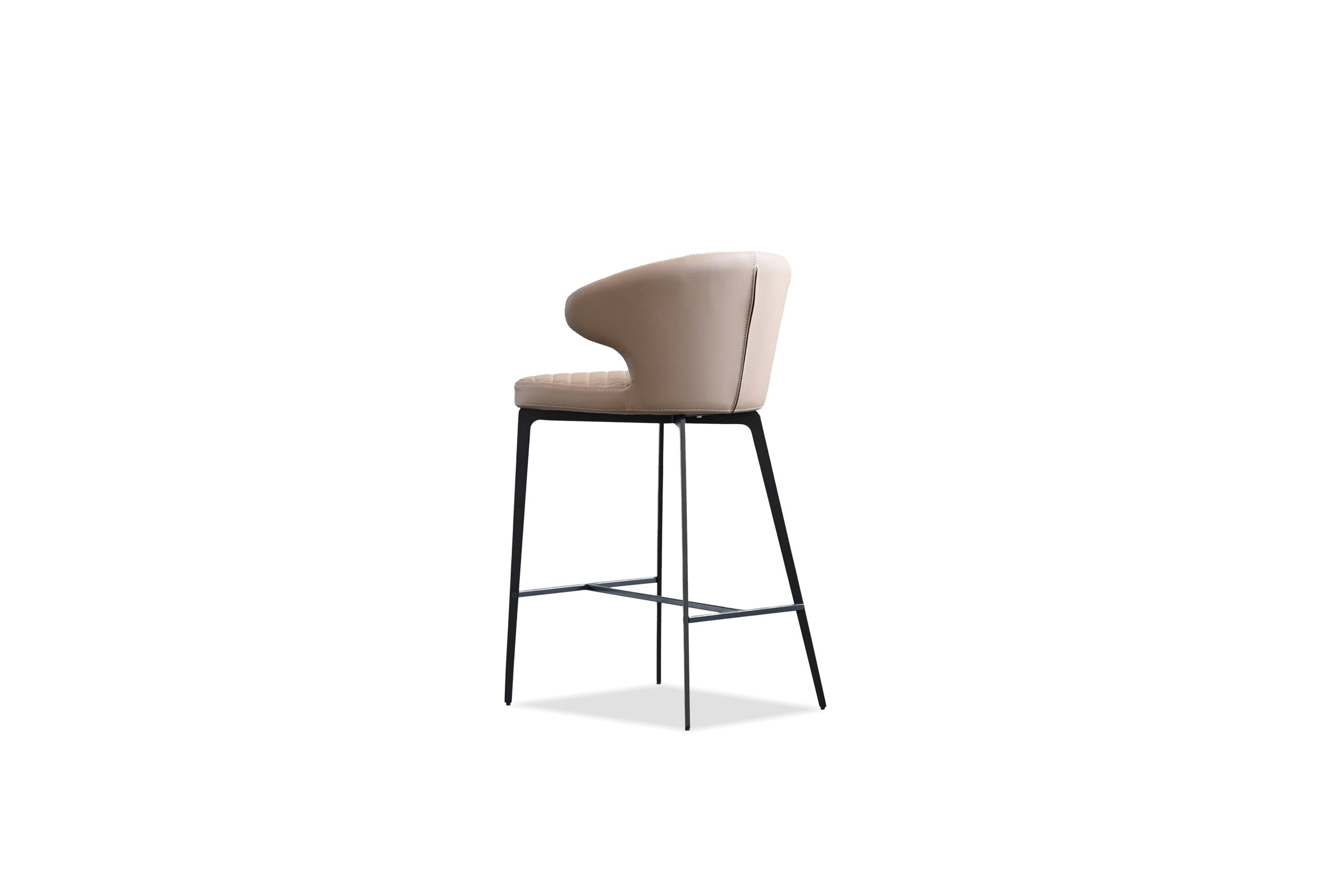 HUG Russet Brown Quilted Counter Stool Black Steel Base 3 HUG Russet Brown Quilted Counter Stool Black Steel Base - Image 3