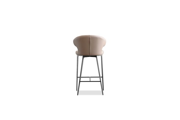HUG Russet Brown Quilted Counter Stool Black Steel Base 4 2