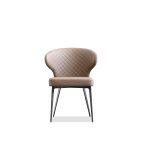 HUG Russet Brown Quilted Fabric Dining Armchair