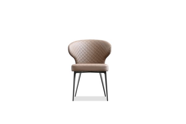 HUG Russet Brown Quilted Fabric Dining Armchair 1 2