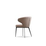 HUG Russet Brown Quilted Fabric Dining Armchair