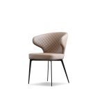 HUG Russet Brown Quilted Fabric Dining Armchair