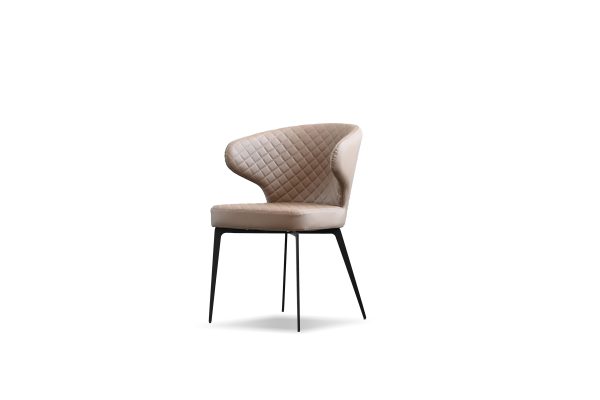HUG Russet Brown Quilted Fabric Dining Armchair 7