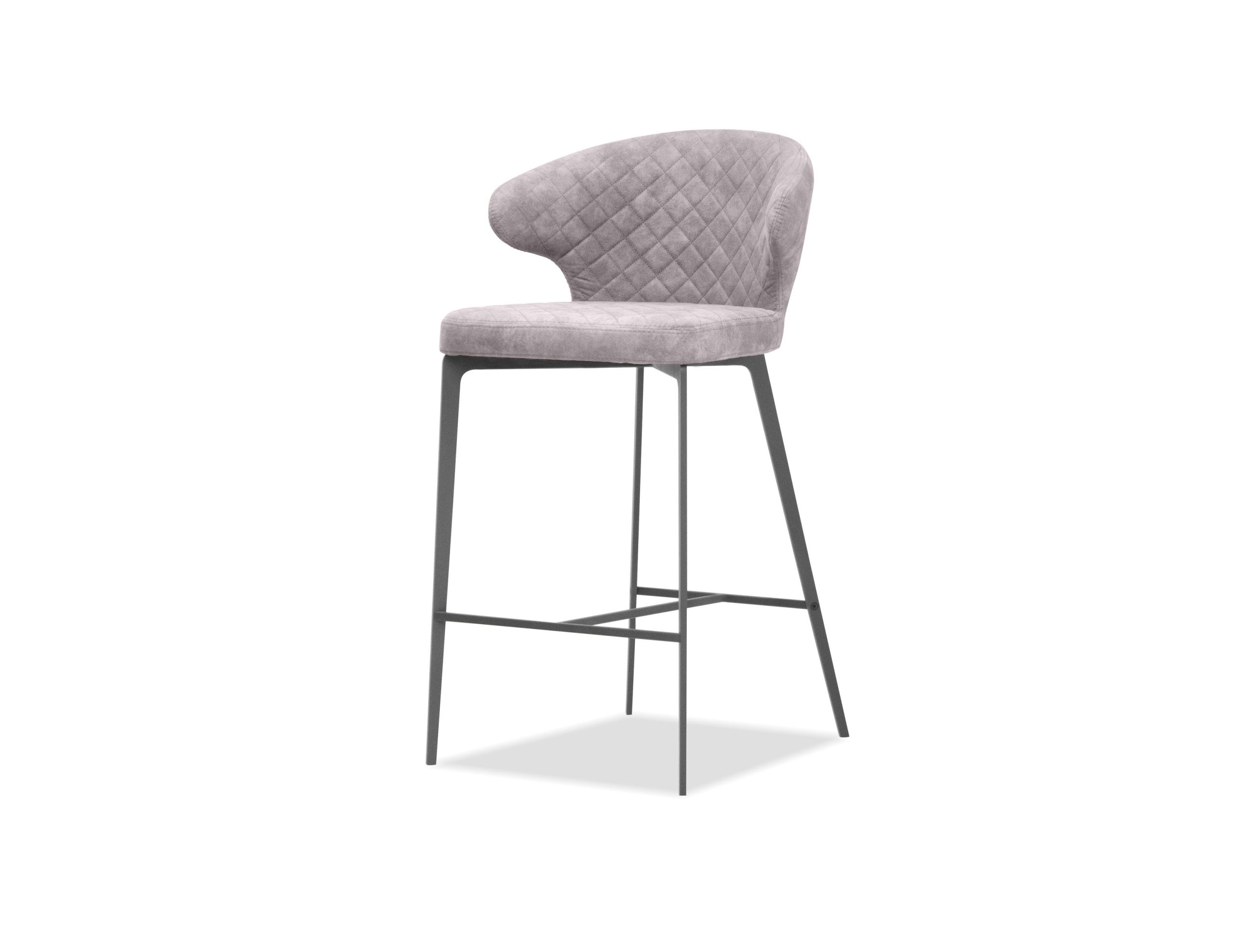 HUG Vintage Grey Quilted Fabric Counter Stool Black Base 1 HUG Vintage Grey Quilted Fabric Counter Stool Black Base