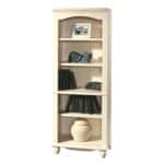 Antiqued White Display Shelf Bookcase with 5 Adjustable Shelves