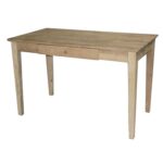 Unfinished Solid Wood Writing Desk with Drawer and Clean Lines 3 Unfinished Solid Wood Writing Desk with Drawer and Clean Lines