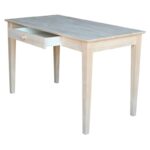 Unfinished Solid Wood Writing Desk with Drawer and Clean Lines 4 Unfinished Solid Wood Writing Desk with Drawer and Clean Lines