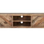 Wheat Reclaimed Pine Transitional TV Console With Adjustable Shelves