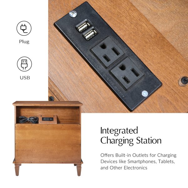 Hadrian Acorn 4 Drawer Accent Chest with Charging Station 3