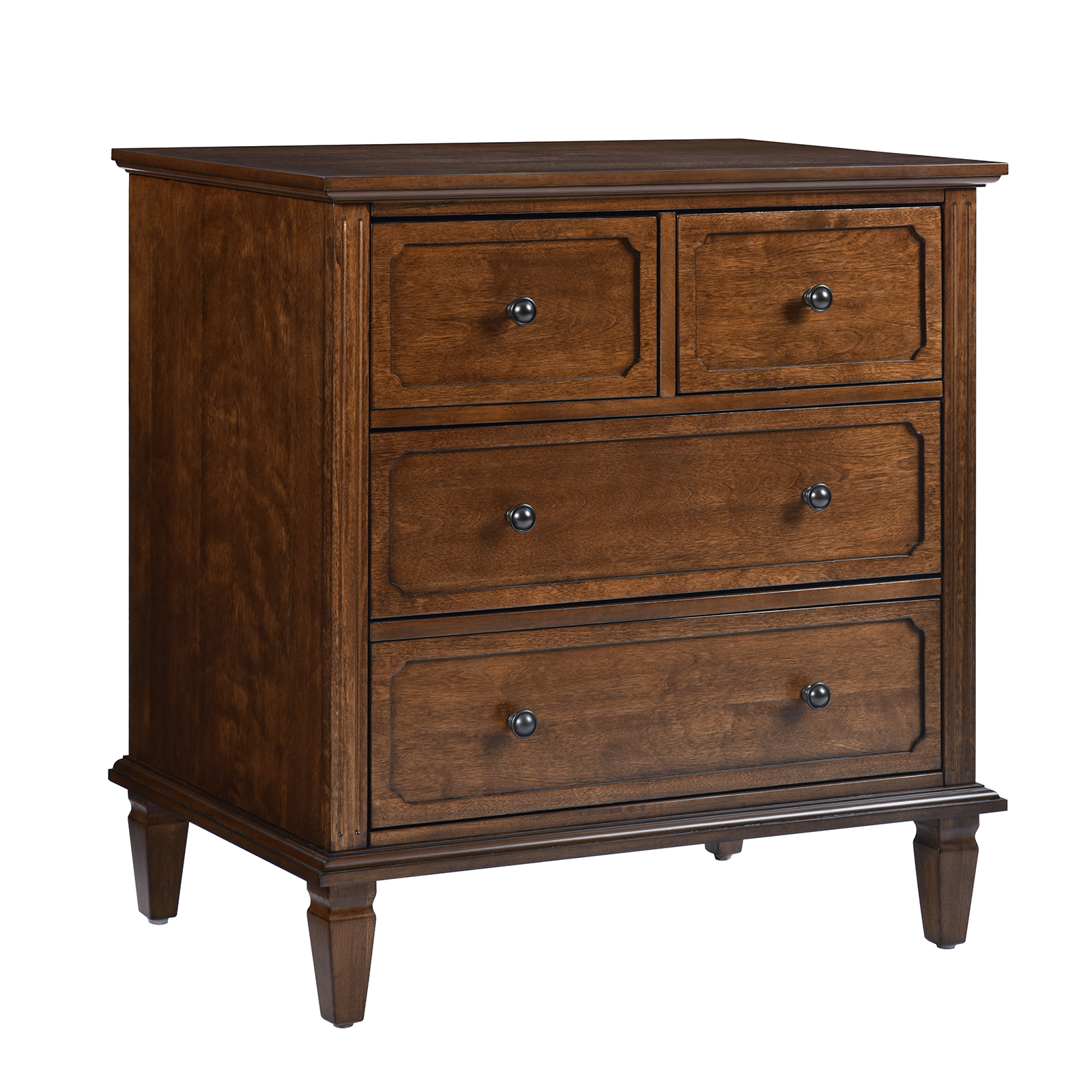 Hadrian Walnut 4-Drawer Charging Accent Chest with Tray Divider 1 Hadrian Walnut 4-Drawer Charging Accent Chest with Tray Divider
