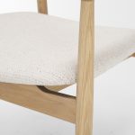 Haggen Light Brown Oak Wood w/ Cream Fabric Accent Chair