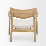 Haggen Light Brown Oak Wood w/ Cream Fabric Accent Chair
