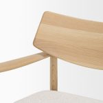 Haggen Light Brown Oak Wood w/ Cream Fabric Accent Chair