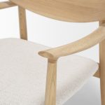 Haggen Light Brown Oak Wood w/ Cream Fabric Accent Chair