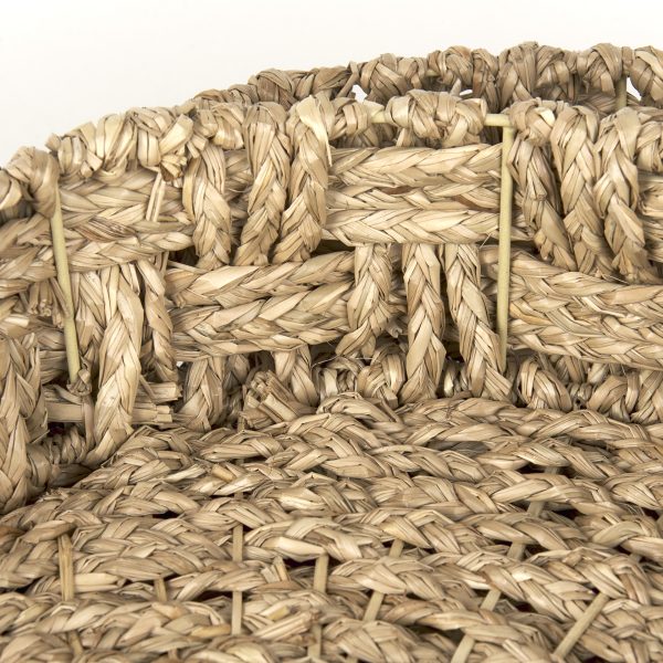 Haini Set of 2 Large Basketweave Seagrass Trays w Loop Handles 6