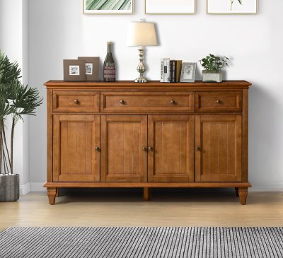 Hainrich Acorn Farmhouse 3-Drawer 3-Shelf 58-Inch Sideboard