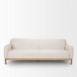 Hale Sofa W/ Medium Brown Wood and Oatmeal Fabric