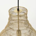 Halycon 16.0L x 16.0W x 20.0H Gold Mesh and Iron Pendant Light