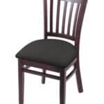 Hampton 18-Inch Wood Chair with Dark Cherry Finish, Canter Iron 2.5-Inch Cushion Seat Seat, and Jailhouse Back