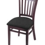 Hampton 18-Inch Wood Chair with Dark Cherry Finish, Graph Coal 2.5-Inch Cushion Seat Seat, and Jailhouse Back