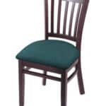 Hampton 18-Inch Wood Chair with Dark Cherry Finish, Graph Tidal 2.5-Inch Cushion Seat Seat, and Jailhouse Back