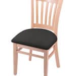 Hampton 18-Inch Wood Chair with Natural Finish, Canter Iron 2.5-Inch Cushion Seat Seat, and Jailhouse Back