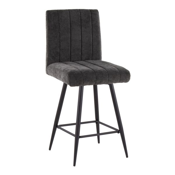 Hank 26 Black Contemporary Swivel Counter Stools Set of 2 3