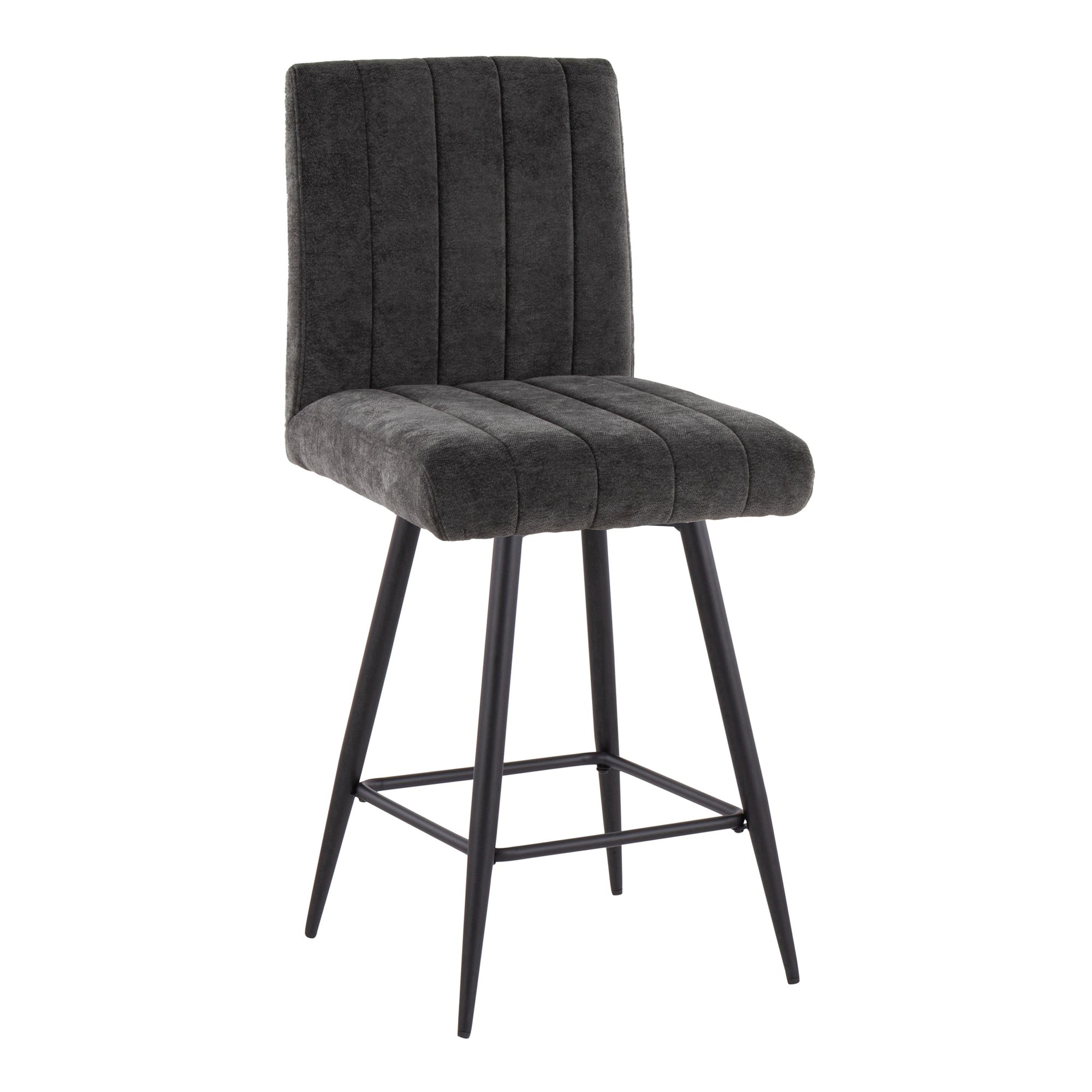 Hank 26" Black Contemporary Swivel Counter Stools (Set of 2) 4 Hank 26" Black Contemporary Swivel Counter Stools (Set of 2) - Image 4