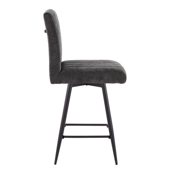 Hank 26 Black Contemporary Swivel Counter Stools Set of 2 4