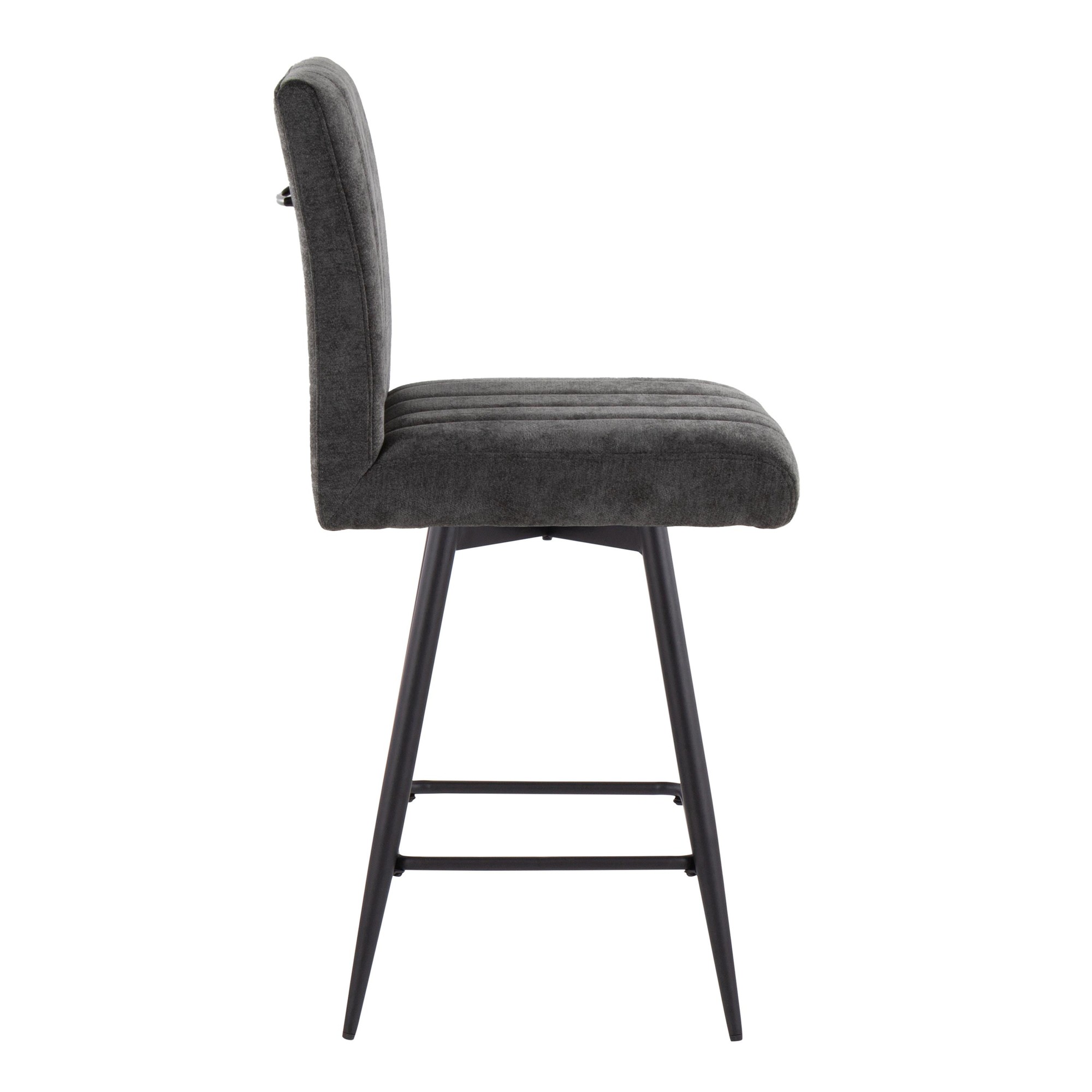 Hank 26" Black Contemporary Swivel Counter Stools (Set of 2) 5 Hank 26" Black Contemporary Swivel Counter Stools (Set of 2) - Image 5