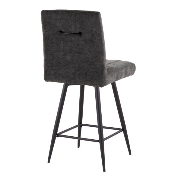 Hank 26 Black Contemporary Swivel Counter Stools Set of 2 5