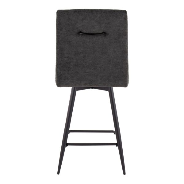 Hank 26 Black Contemporary Swivel Counter Stools Set of 2 6
