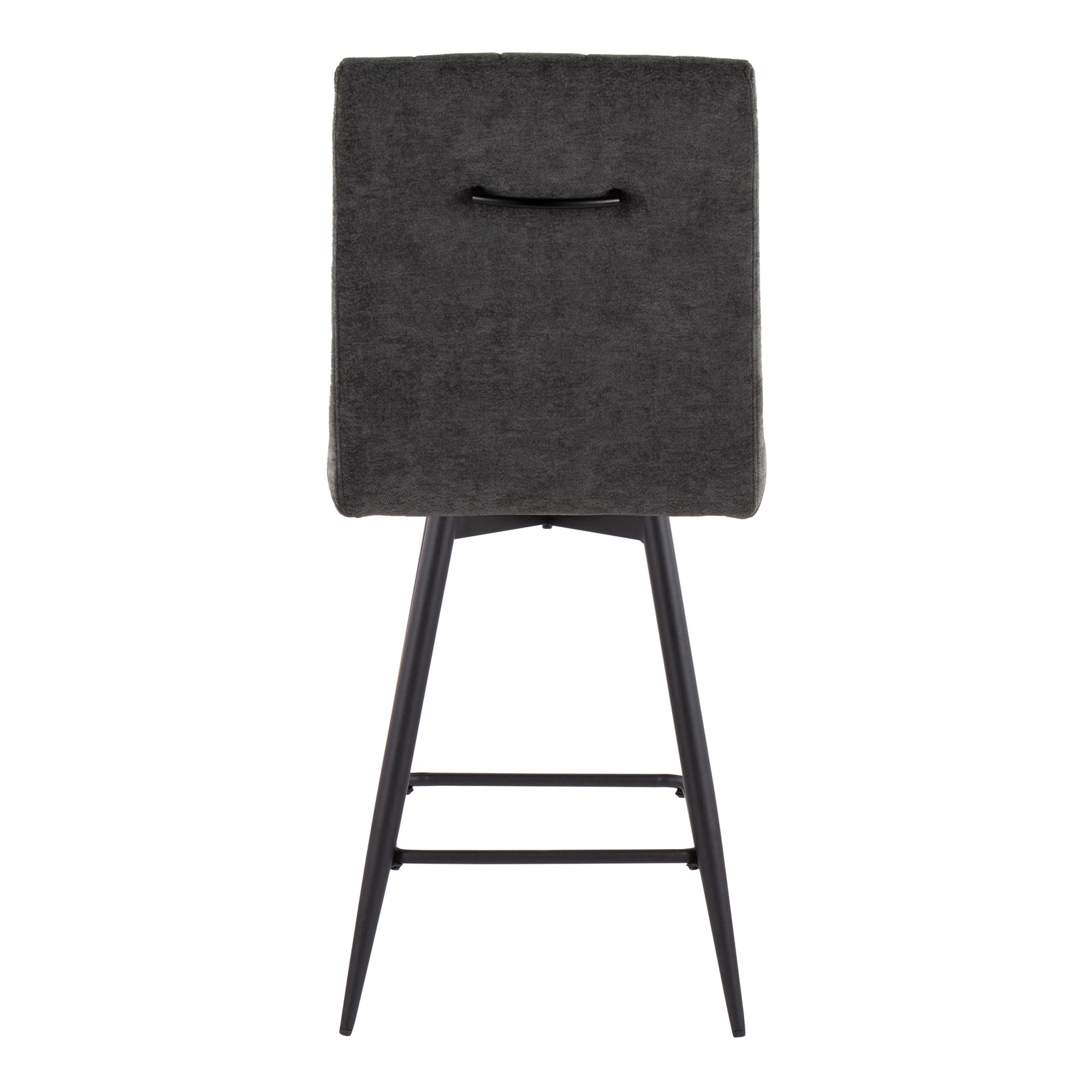 Hank 26" Black Contemporary Swivel Counter Stools (Set of 2) 7 Hank 26" Black Contemporary Swivel Counter Stools (Set of 2) - Image 7