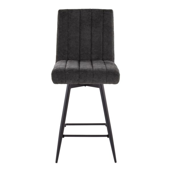 Hank 26 Black Contemporary Swivel Counter Stools Set of 2 7