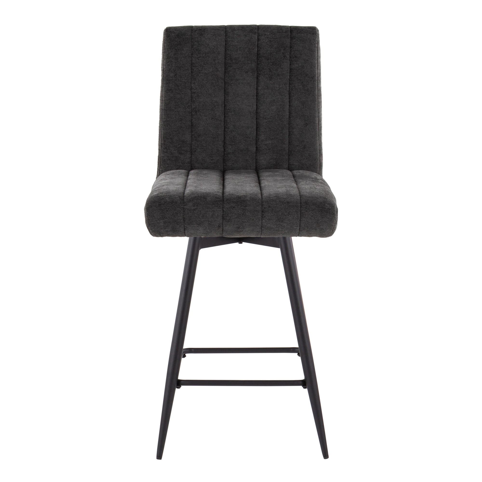 Hank 26" Black Contemporary Swivel Counter Stools (Set of 2) 8 Hank 26" Black Contemporary Swivel Counter Stools (Set of 2) - Image 8