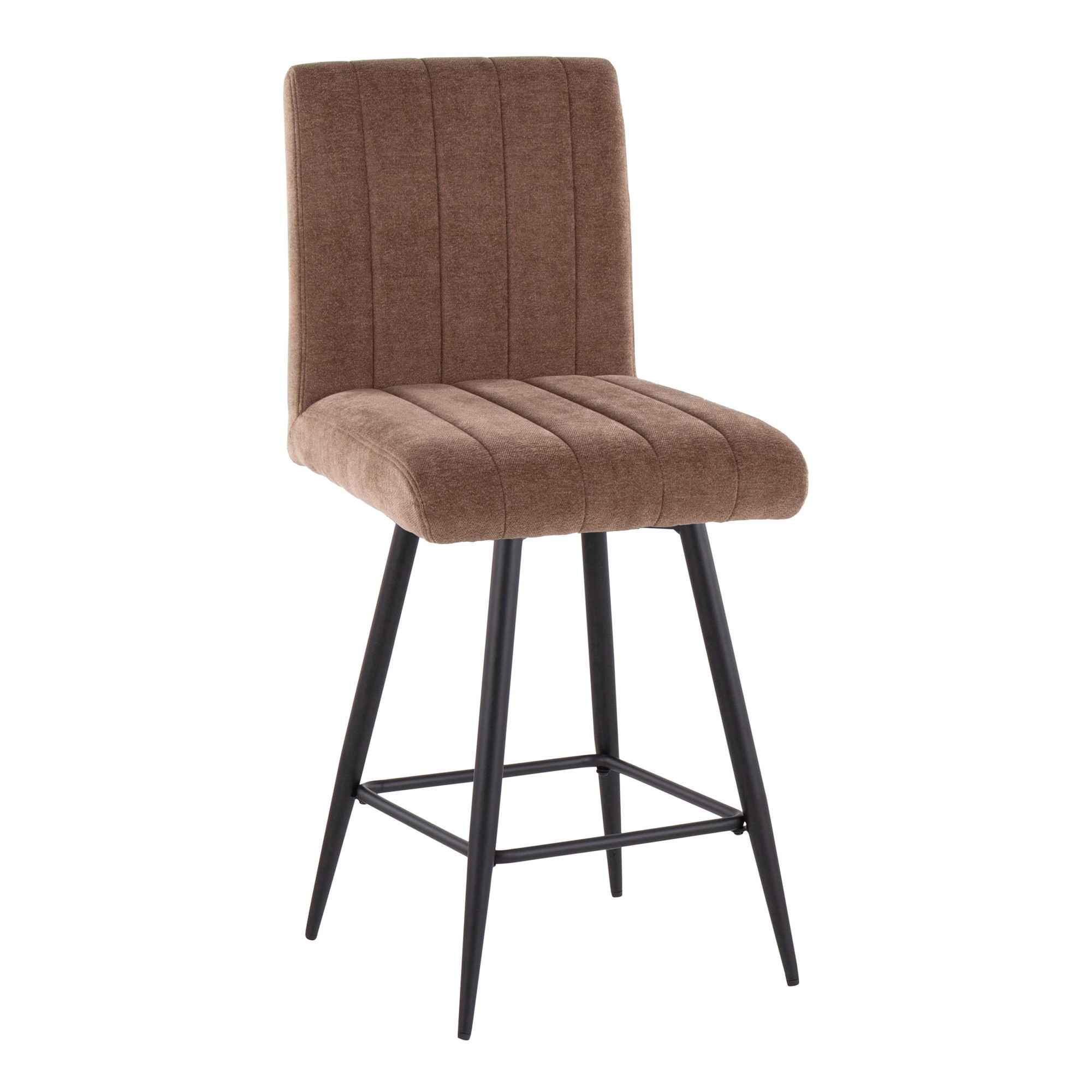 Hank 26 Contemporary Brown Fabric Counter Stools (Set of 2) 4 Hank 26 Contemporary Brown Fabric Counter Stools (Set of 2) - Image 4