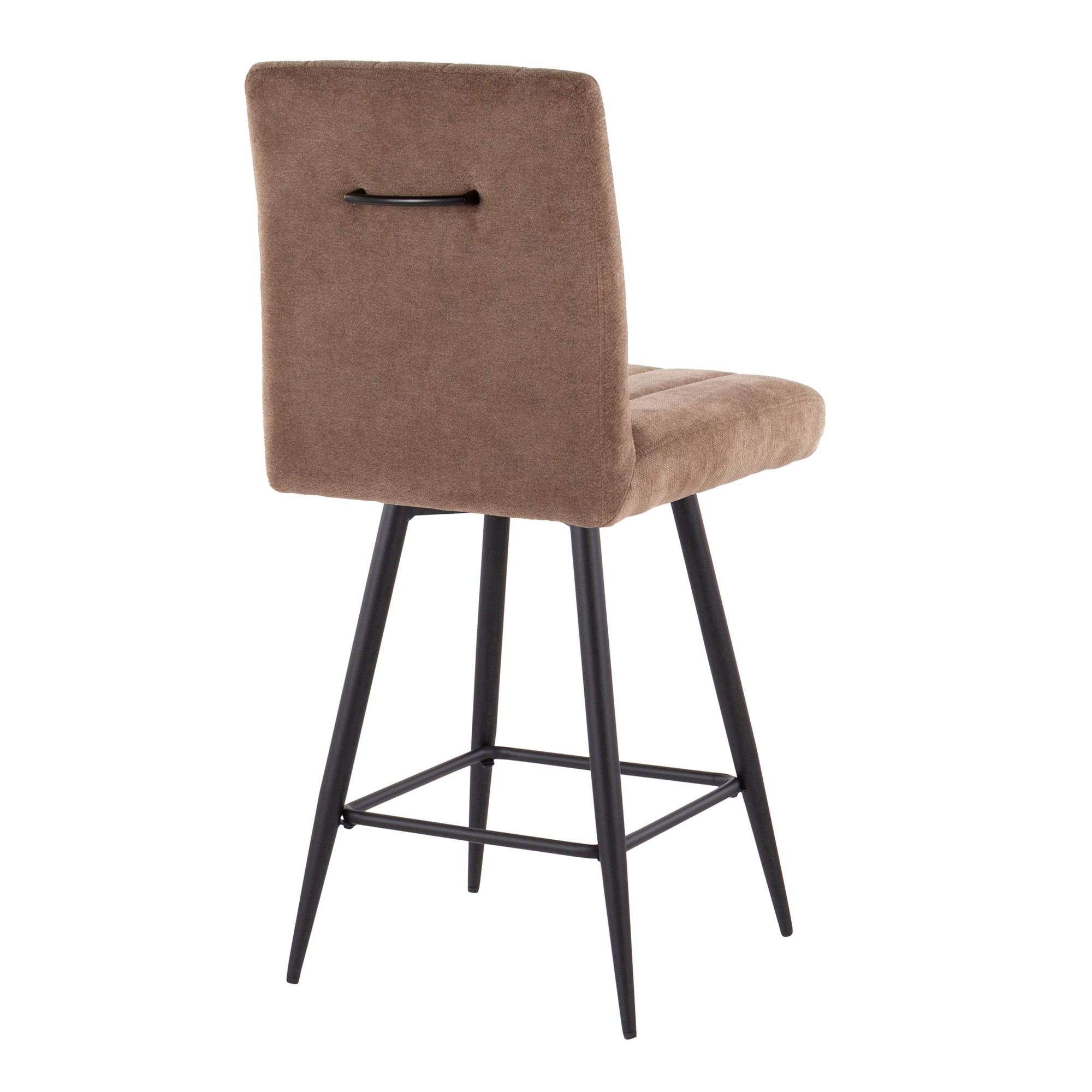 Hank 26 Contemporary Brown Fabric Counter Stools (Set of 2) 6 Hank 26 Contemporary Brown Fabric Counter Stools (Set of 2) - Image 6