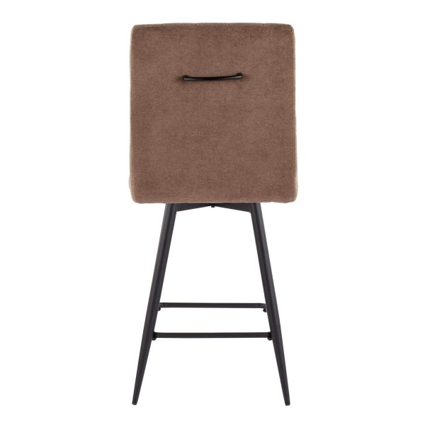 Hank 26 Contemporary Brown Fabric Counter Stools Set of 2 6
