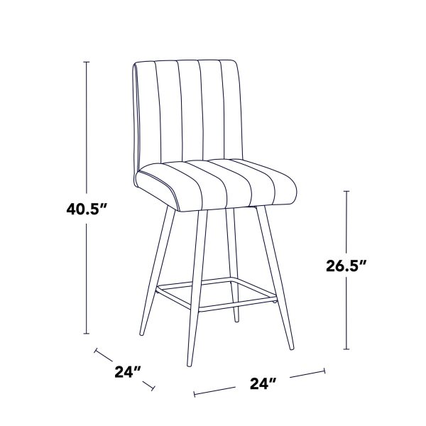 Hank 26 Contemporary Brown Fabric Counter Stools Set of 2 8