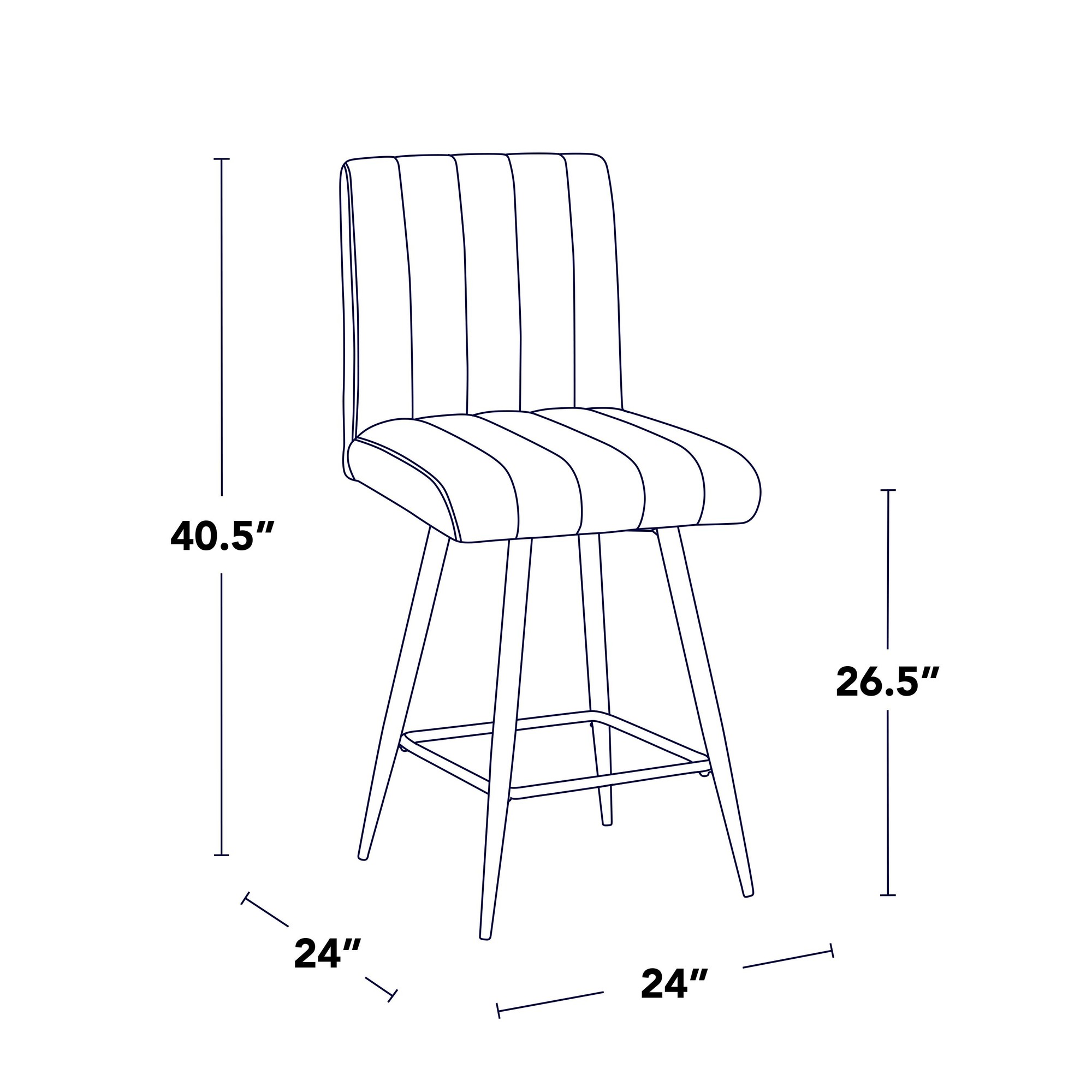 Hank 26 Contemporary Brown Fabric Counter Stools (Set of 2) 9 Hank 26 Contemporary Brown Fabric Counter Stools (Set of 2) - Image 9