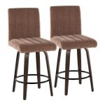 Hank 26 Contemporary Brown Swivel Counter Stool (Set of 2) 13 Hank 26 Contemporary Brown Swivel Counter Stool (Set of 2)