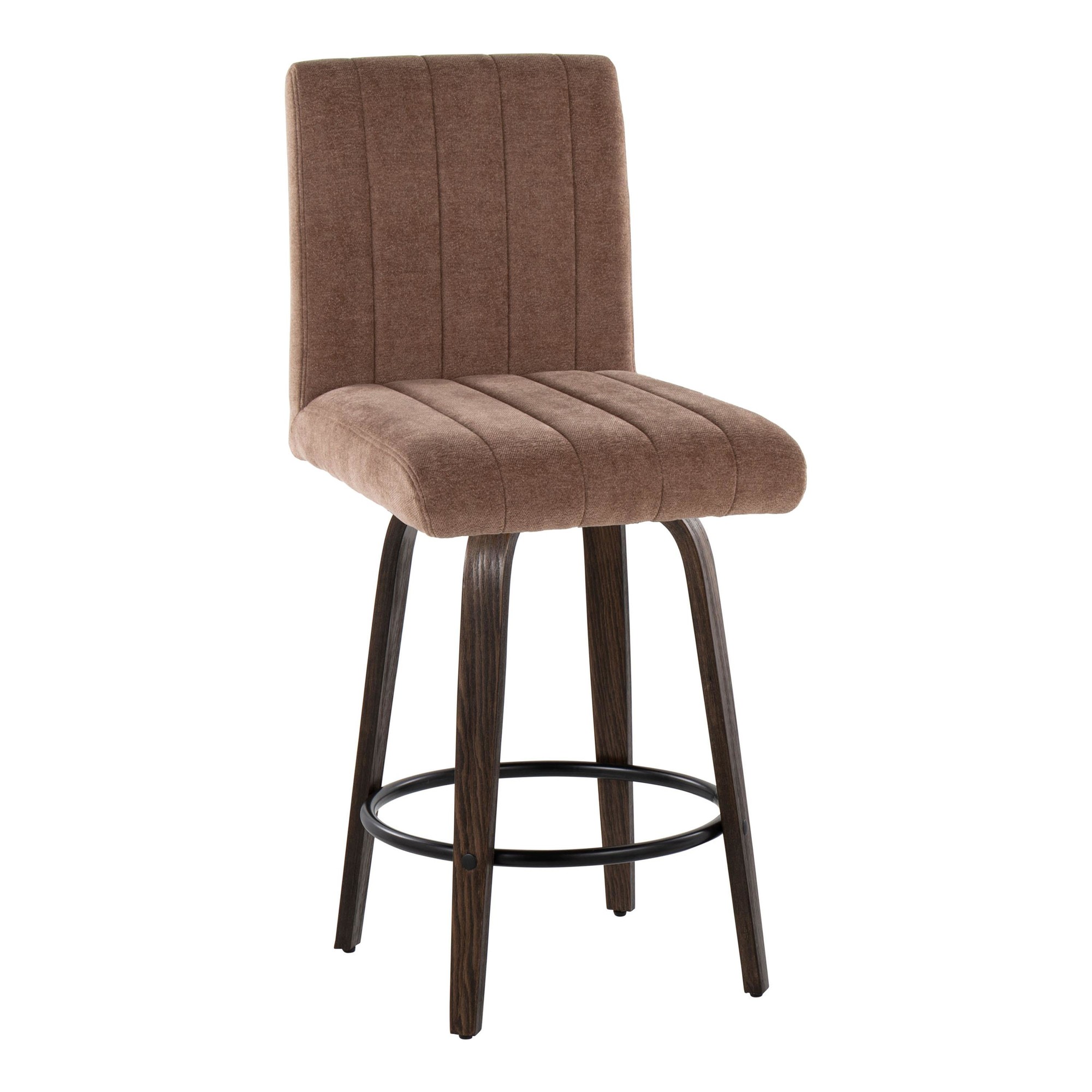Hank 26 Contemporary Brown Swivel Counter Stool (Set of 2) 4 Hank 26 Contemporary Brown Swivel Counter Stool (Set of 2) - Image 4