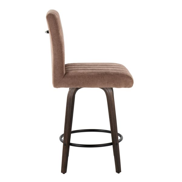 Hank 26 Contemporary Brown Swivel Counter Stool Set of 2 4
