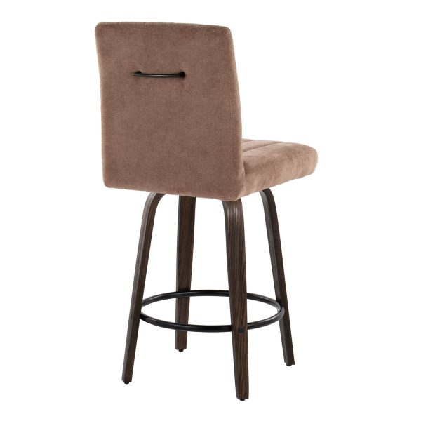 Hank 26 Contemporary Brown Swivel Counter Stool Set of 2 5
