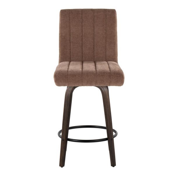 Hank 26 Contemporary Brown Swivel Counter Stool Set of 2 7