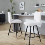 Hank 26 Contemporary Light Grey Fabric Swivel Stools (Set of 2) 12 Hank 26 Contemporary Light Grey Fabric Swivel Stools (Set of 2)