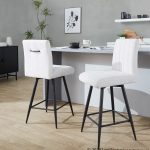 Hank 26 Contemporary Light Grey Fabric Swivel Stools (Set of 2) 11 Hank 26 Contemporary Light Grey Fabric Swivel Stools (Set of 2)
