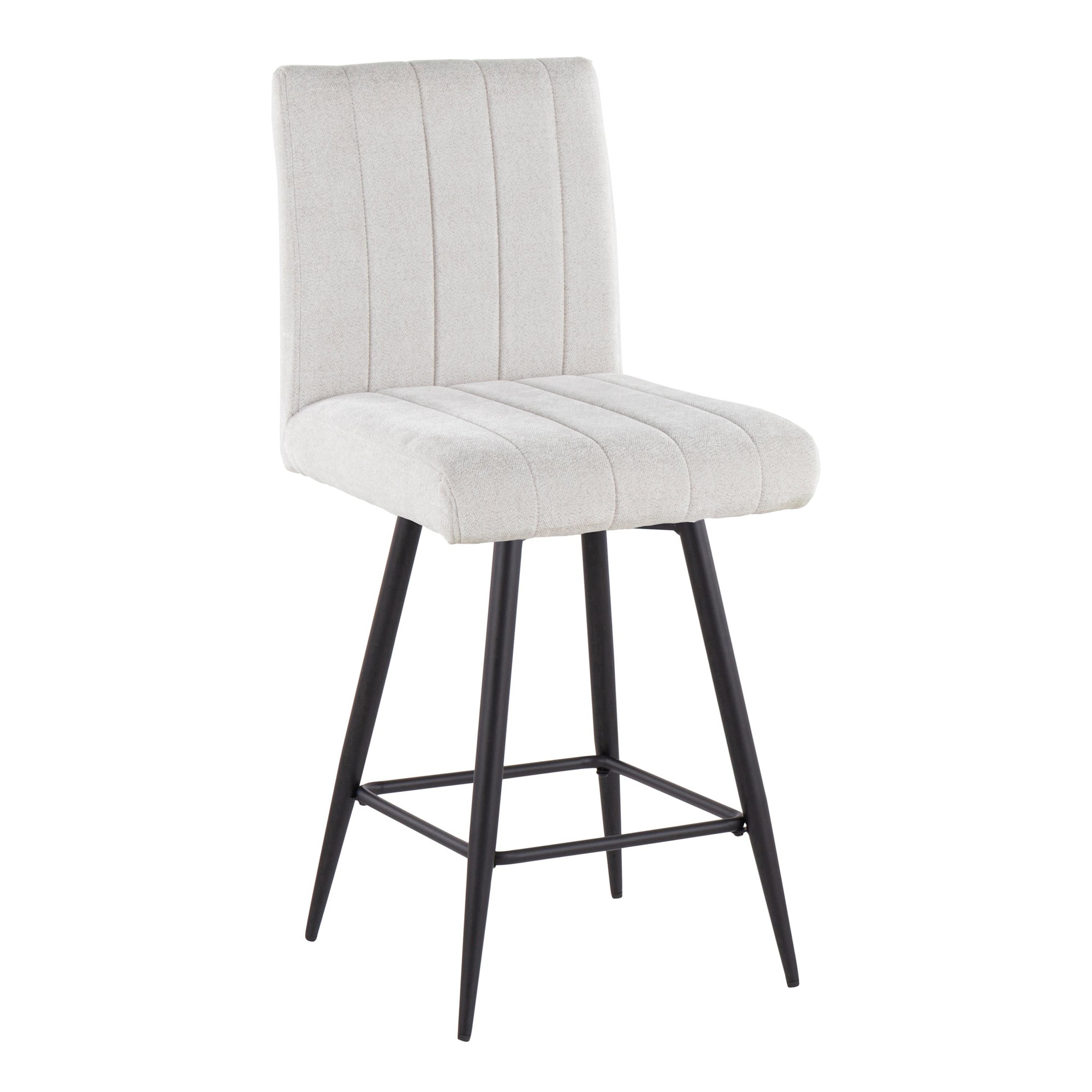 Hank 26 Contemporary Light Grey Fabric Swivel Stools (Set of 2) 4 Hank 26 Contemporary Light Grey Fabric Swivel Stools (Set of 2) - Image 4